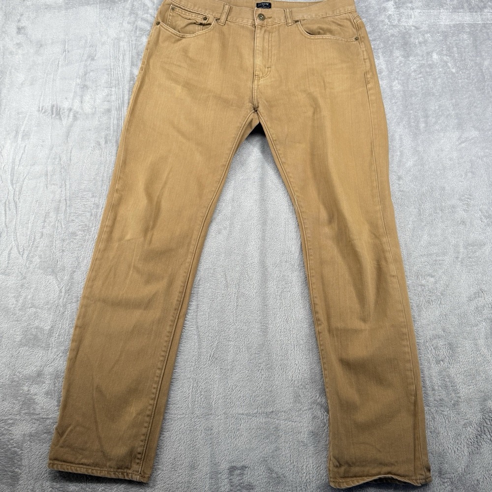 J Crew The Driggs Straight Leg Chino Pants Mens Size 34x32 Brown Cotton 34x30fit